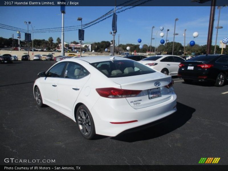 White / Beige 2017 Hyundai Elantra Limited