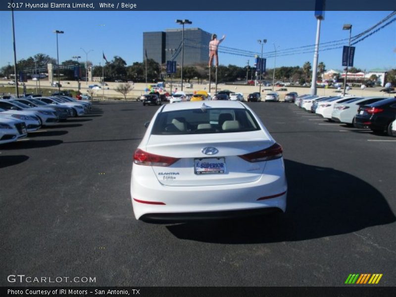 White / Beige 2017 Hyundai Elantra Limited