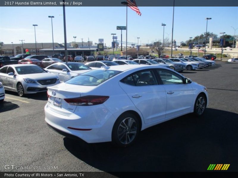 White / Beige 2017 Hyundai Elantra Limited