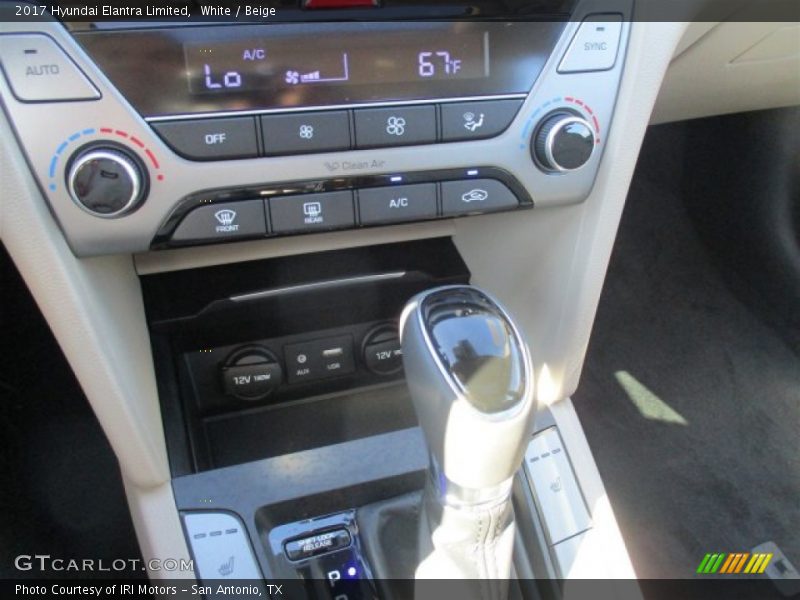 White / Beige 2017 Hyundai Elantra Limited