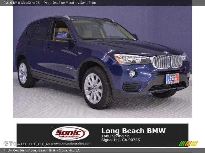 Deep Sea Blue Metallic / Sand Beige 2016 BMW X3 xDrive28i