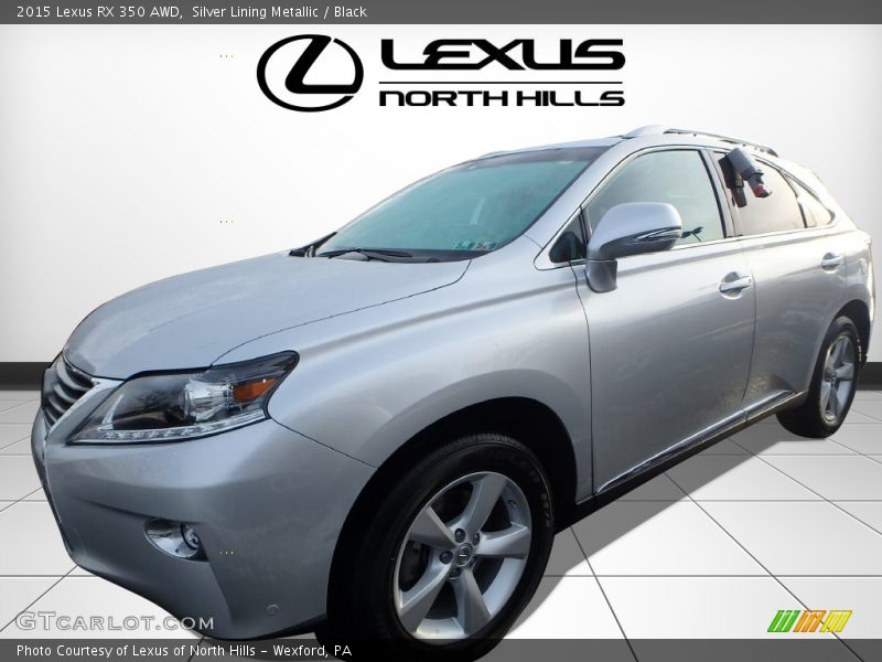 Silver Lining Metallic / Black 2015 Lexus RX 350 AWD