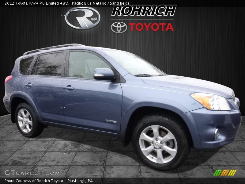 Pacific Blue Metallic / Sand Beige 2012 Toyota RAV4 V6 Limited 4WD