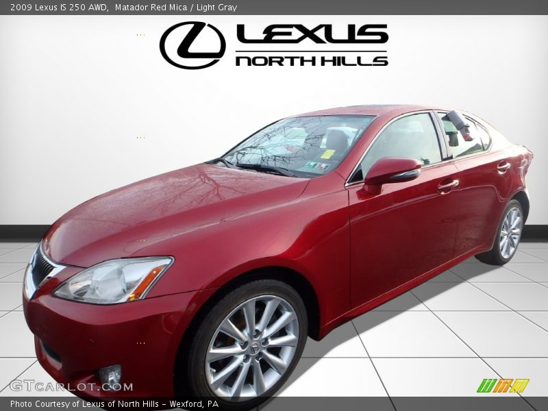 Matador Red Mica / Light Gray 2009 Lexus IS 250 AWD