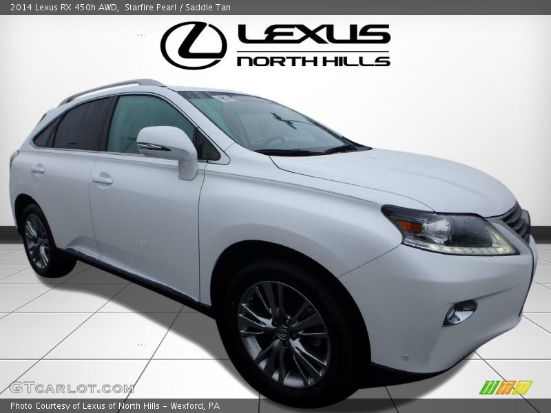 Starfire Pearl / Saddle Tan 2014 Lexus RX 450h AWD