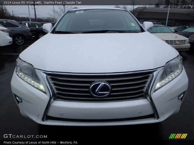 Starfire Pearl / Saddle Tan 2014 Lexus RX 450h AWD