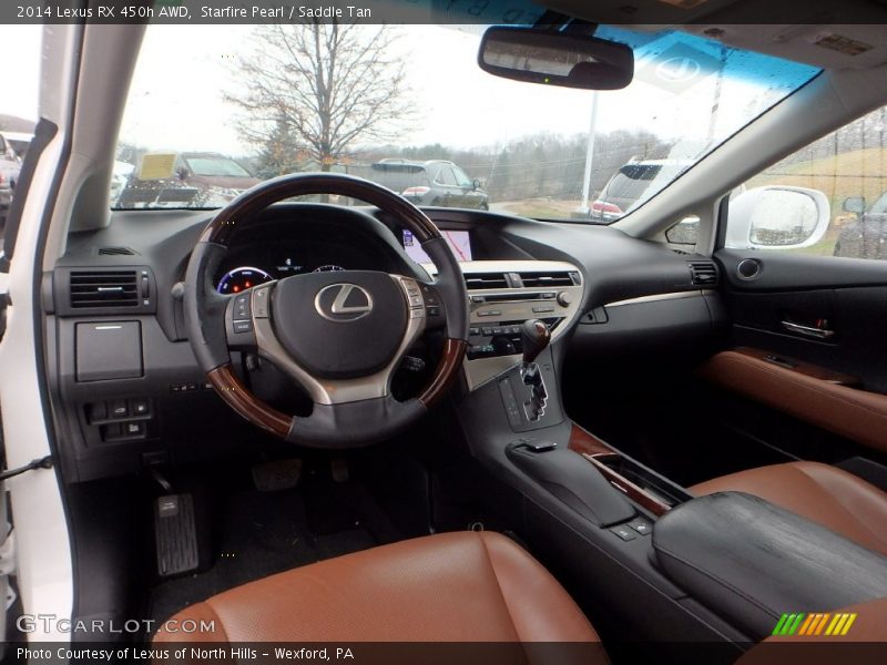 Starfire Pearl / Saddle Tan 2014 Lexus RX 450h AWD