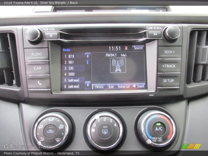 Silver Sky Metallic / Black 2016 Toyota RAV4 LE