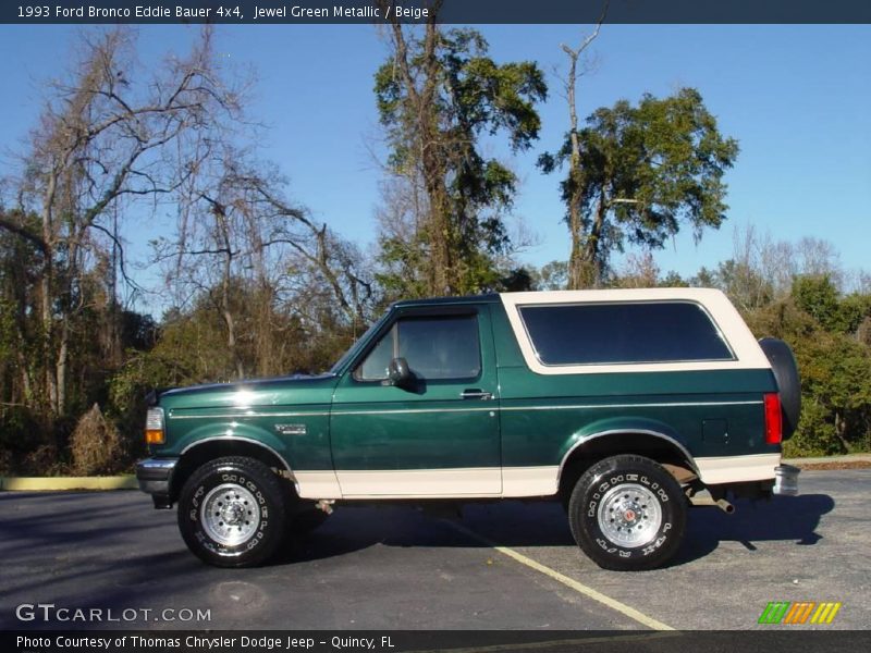 Jewel Green Metallic / Beige 1993 Ford Bronco Eddie Bauer 4x4