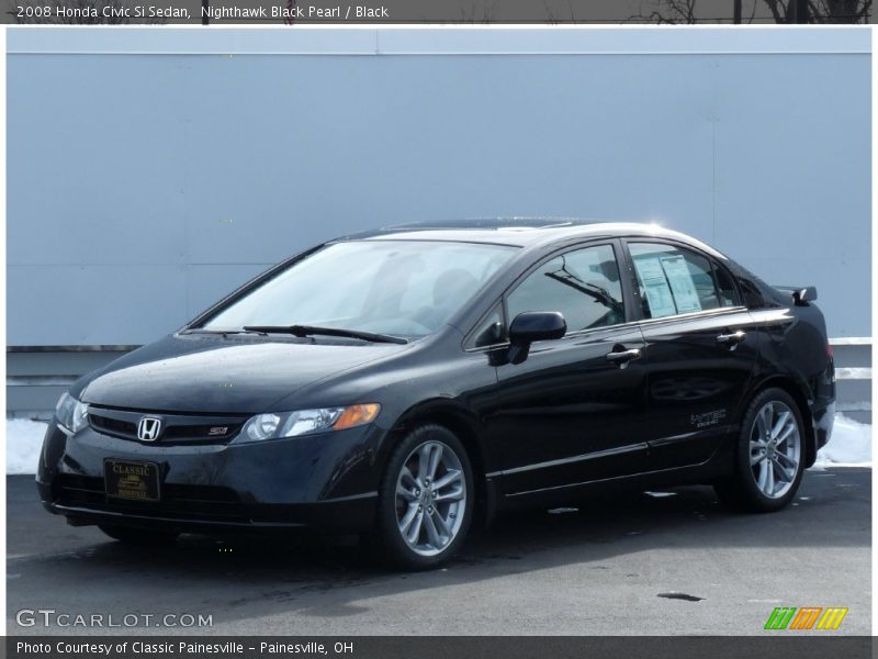 Nighthawk Black Pearl / Black 2008 Honda Civic Si Sedan