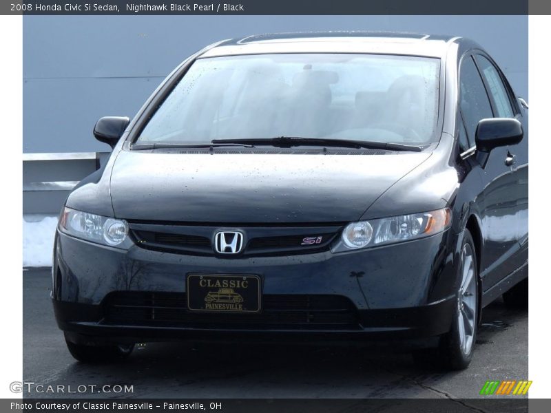 Nighthawk Black Pearl / Black 2008 Honda Civic Si Sedan