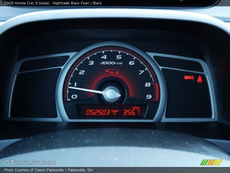 Nighthawk Black Pearl / Black 2008 Honda Civic Si Sedan