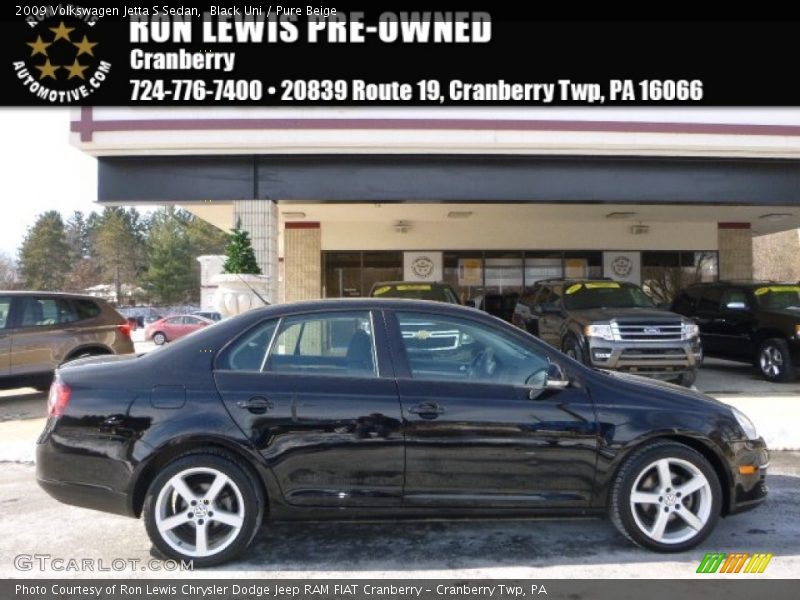 Black Uni / Pure Beige 2009 Volkswagen Jetta S Sedan