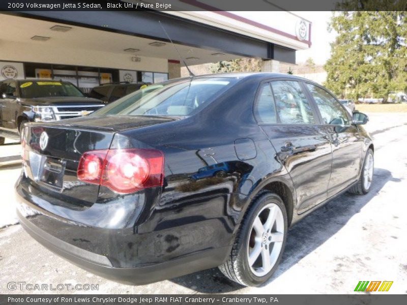 Black Uni / Pure Beige 2009 Volkswagen Jetta S Sedan