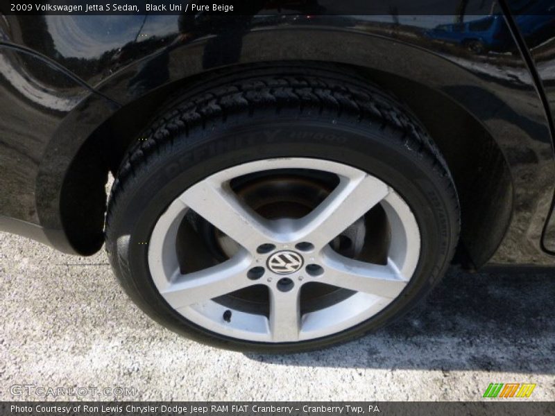 Black Uni / Pure Beige 2009 Volkswagen Jetta S Sedan