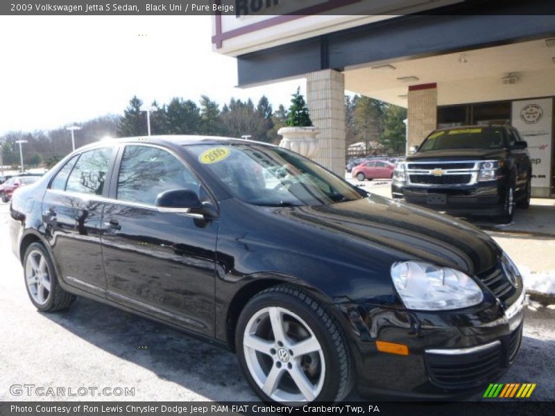 Black Uni / Pure Beige 2009 Volkswagen Jetta S Sedan