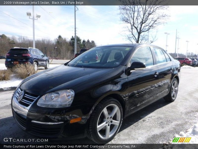 Black Uni / Pure Beige 2009 Volkswagen Jetta S Sedan