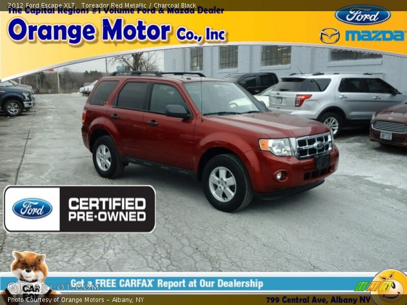 Toreador Red Metallic / Charcoal Black 2012 Ford Escape XLT