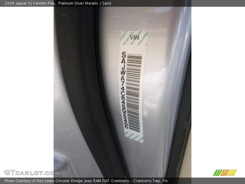 Platinum Silver Metallic / Sand 2004 Jaguar XJ Vanden Plas