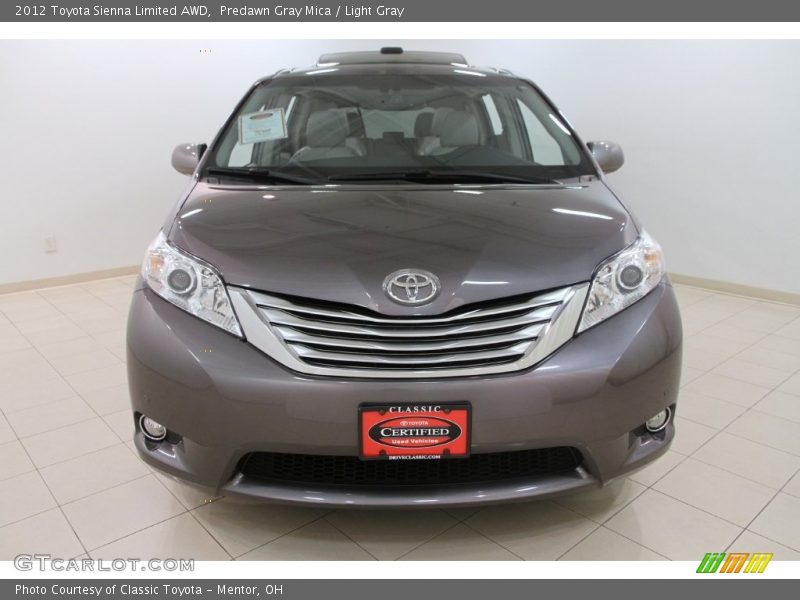 Predawn Gray Mica / Light Gray 2012 Toyota Sienna Limited AWD