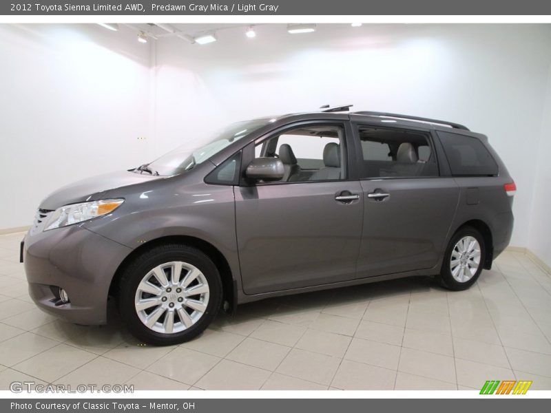 Predawn Gray Mica / Light Gray 2012 Toyota Sienna Limited AWD