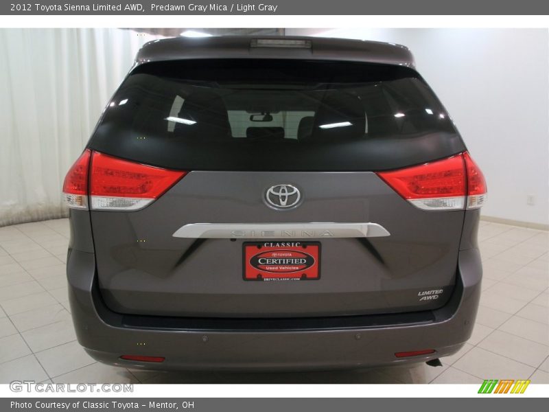 Predawn Gray Mica / Light Gray 2012 Toyota Sienna Limited AWD