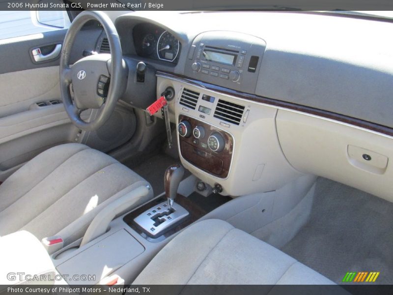 Powder White Pearl / Beige 2006 Hyundai Sonata GLS