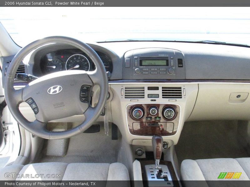 Powder White Pearl / Beige 2006 Hyundai Sonata GLS