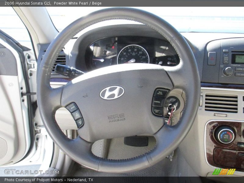Powder White Pearl / Beige 2006 Hyundai Sonata GLS