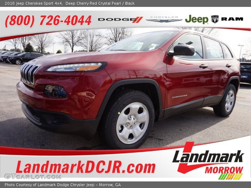 Deep Cherry Red Crystal Pearl / Black 2016 Jeep Cherokee Sport 4x4