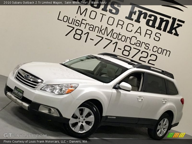 Satin White Pearl / Warm Ivory 2010 Subaru Outback 2.5i Limited Wagon
