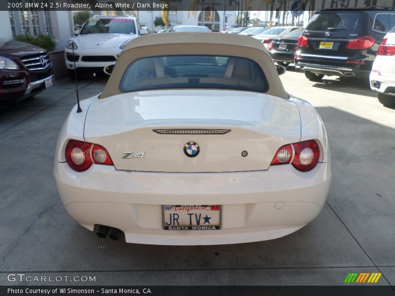 Alpine White / Dark Beige 2005 BMW Z4 2.5i Roadster