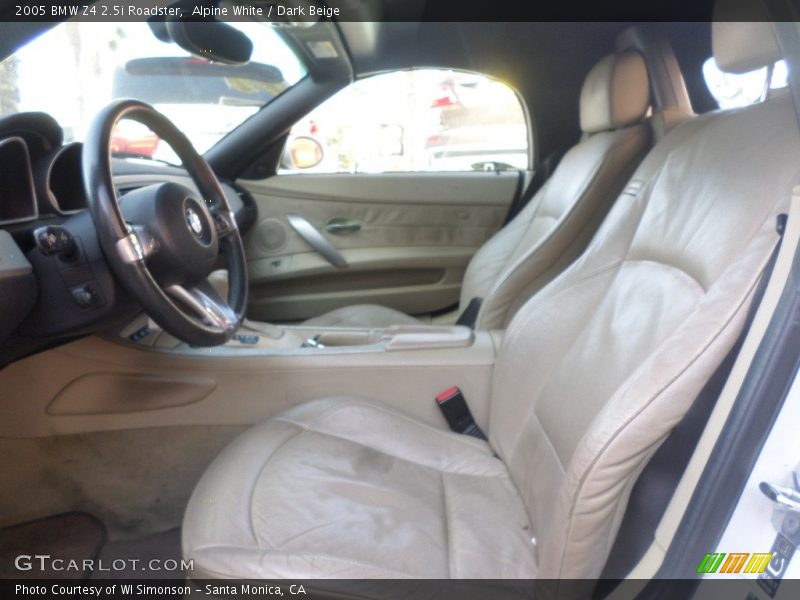 Alpine White / Dark Beige 2005 BMW Z4 2.5i Roadster
