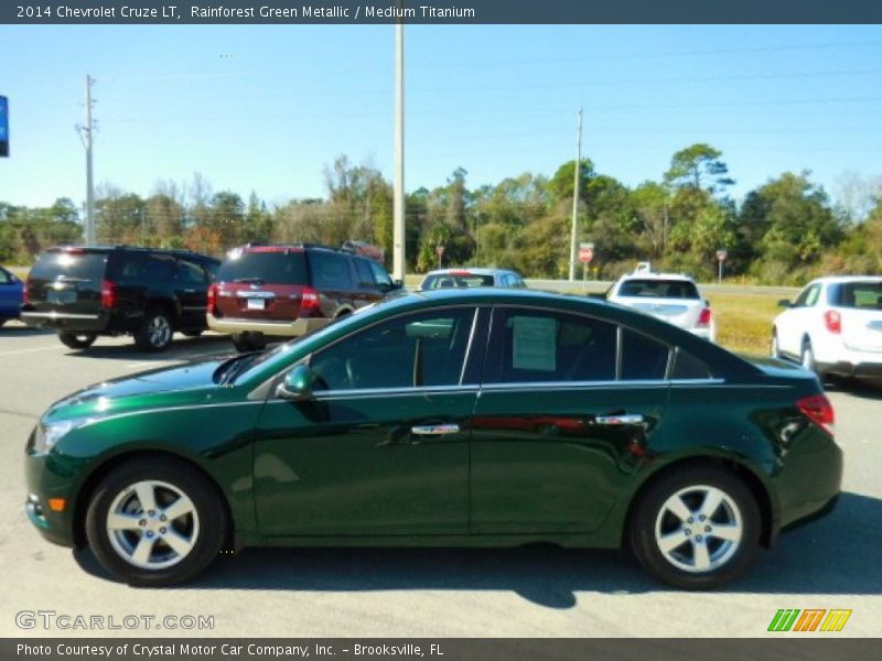 Rainforest Green Metallic / Medium Titanium 2014 Chevrolet Cruze LT