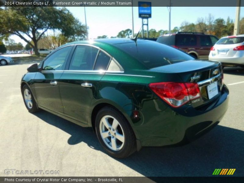 Rainforest Green Metallic / Medium Titanium 2014 Chevrolet Cruze LT