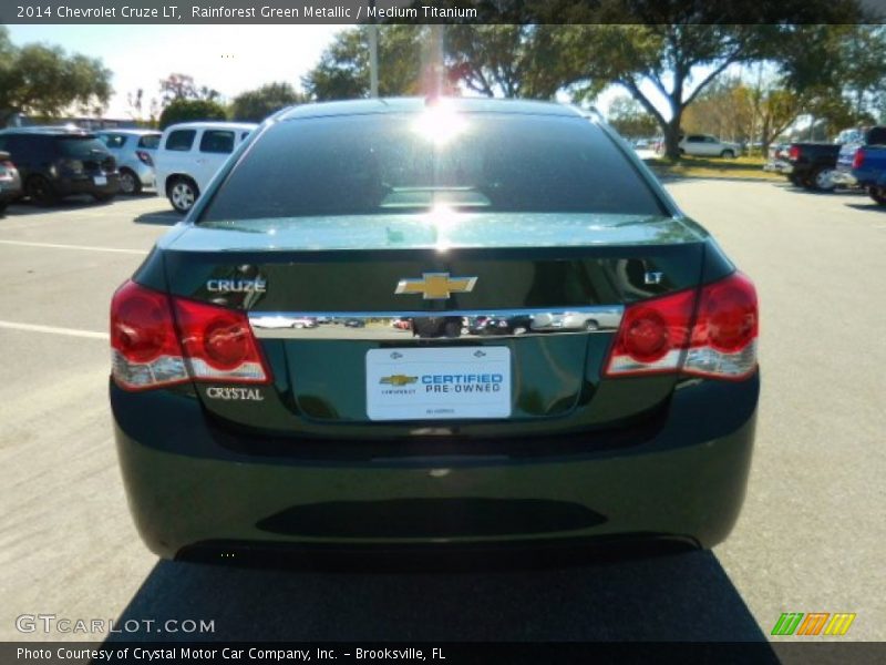 Rainforest Green Metallic / Medium Titanium 2014 Chevrolet Cruze LT