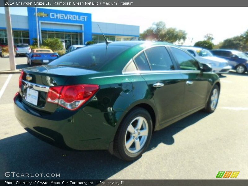 Rainforest Green Metallic / Medium Titanium 2014 Chevrolet Cruze LT
