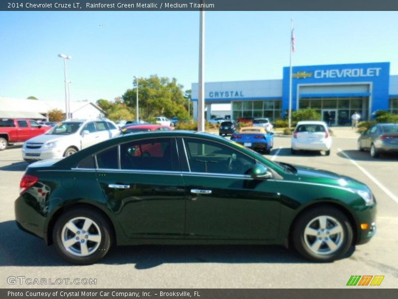 Rainforest Green Metallic / Medium Titanium 2014 Chevrolet Cruze LT