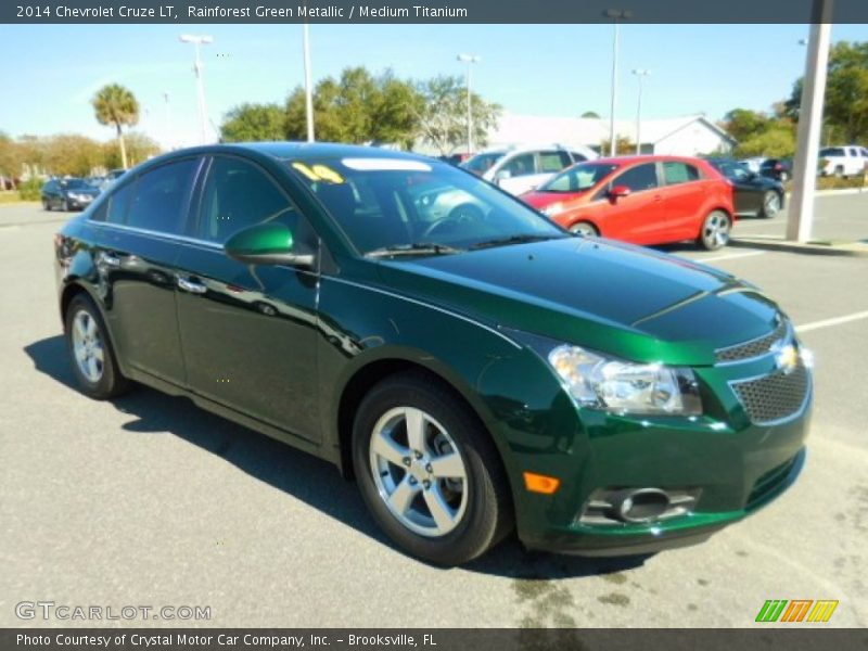 Rainforest Green Metallic / Medium Titanium 2014 Chevrolet Cruze LT