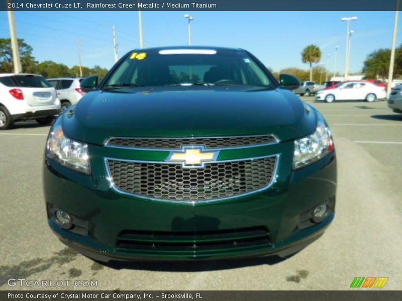 Rainforest Green Metallic / Medium Titanium 2014 Chevrolet Cruze LT