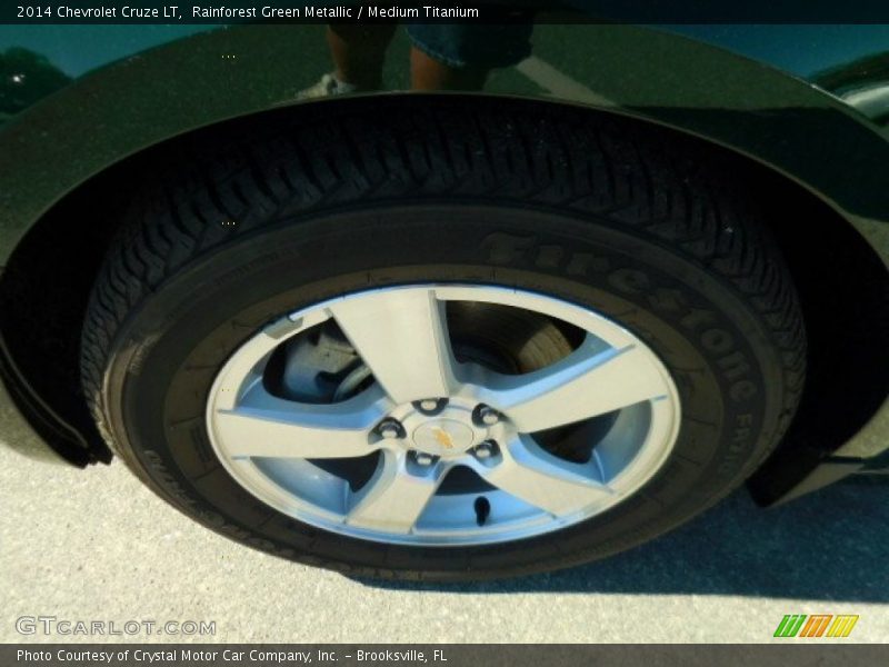 Rainforest Green Metallic / Medium Titanium 2014 Chevrolet Cruze LT