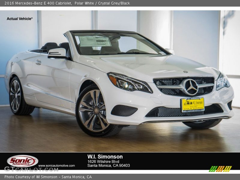Polar White / Crystal Grey/Black 2016 Mercedes-Benz E 400 Cabriolet