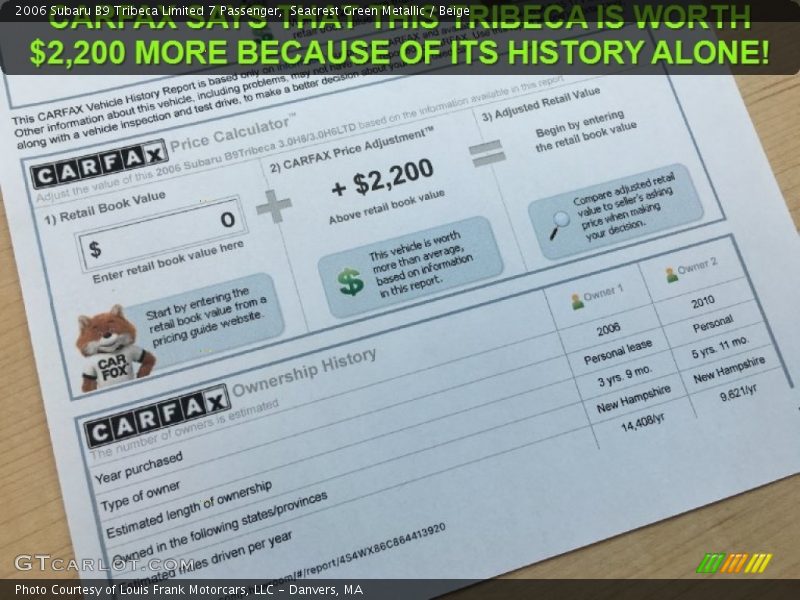 Seacrest Green Metallic / Beige 2006 Subaru B9 Tribeca Limited 7 Passenger