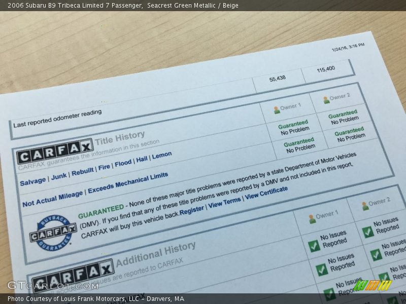 Seacrest Green Metallic / Beige 2006 Subaru B9 Tribeca Limited 7 Passenger