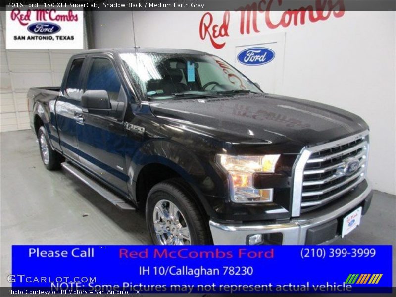 Shadow Black / Medium Earth Gray 2016 Ford F150 XLT SuperCab