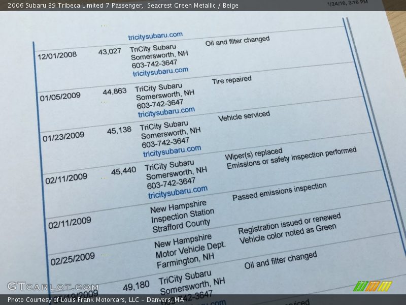 Seacrest Green Metallic / Beige 2006 Subaru B9 Tribeca Limited 7 Passenger