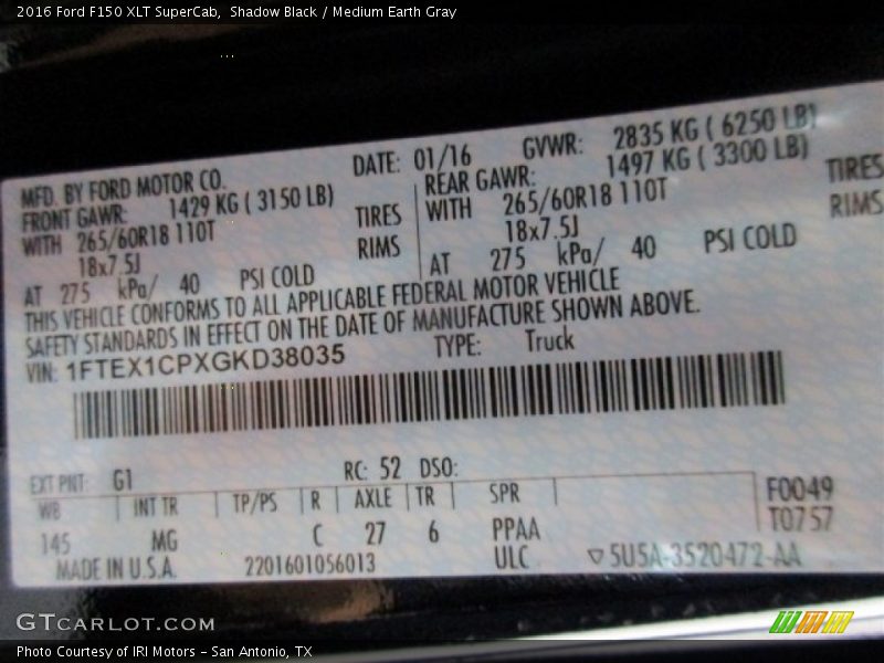 Shadow Black / Medium Earth Gray 2016 Ford F150 XLT SuperCab