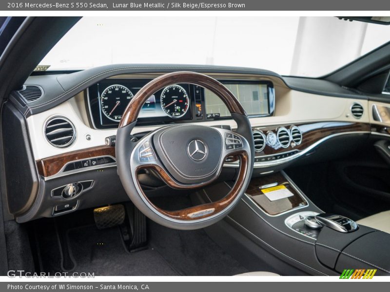 Lunar Blue Metallic / Silk Beige/Espresso Brown 2016 Mercedes-Benz S 550 Sedan