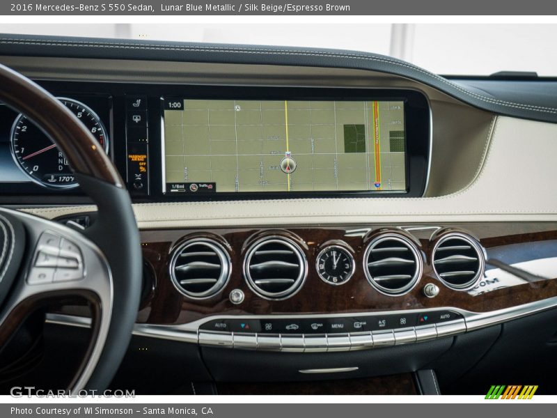 Lunar Blue Metallic / Silk Beige/Espresso Brown 2016 Mercedes-Benz S 550 Sedan
