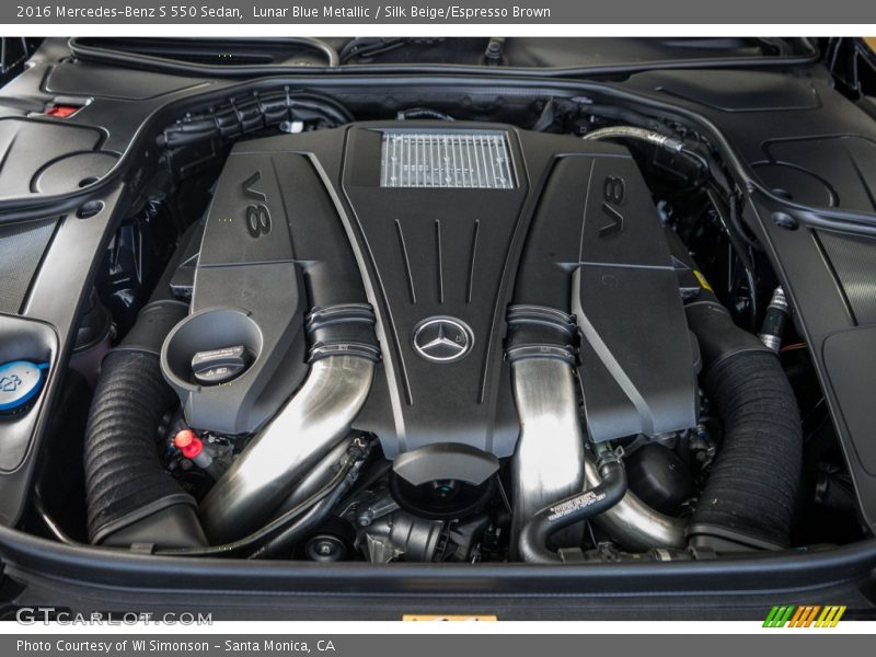 Lunar Blue Metallic / Silk Beige/Espresso Brown 2016 Mercedes-Benz S 550 Sedan